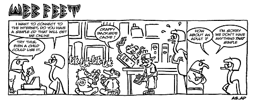 cartoon strip and link to more